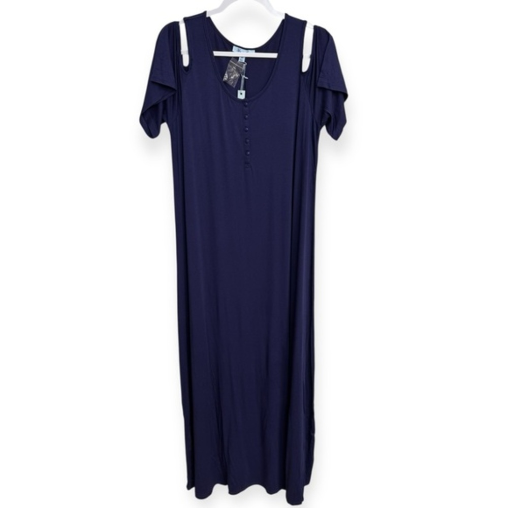 She + Sky Blue Cold Shoulder Sleeveless‎ Maxi Dress